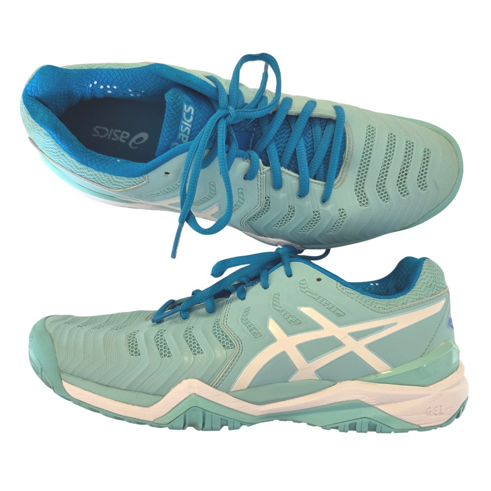Asics Gel-Resolution 7 Mens Size 11 Tennis Shoes Blue White Low Top Sneaker